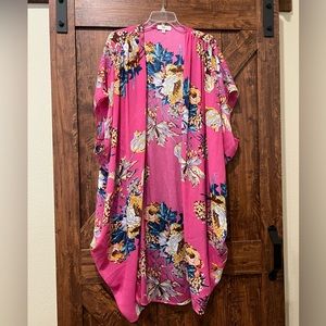 Hot pink floral kimono